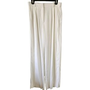 Abercrombie Fitch Womens High Rise Wide Leg Pants Cream Linen 28L